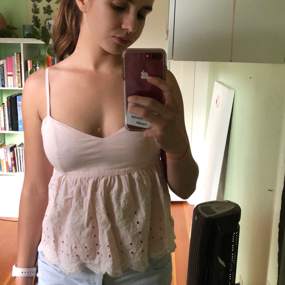 Light pink abercrombie babydoll top